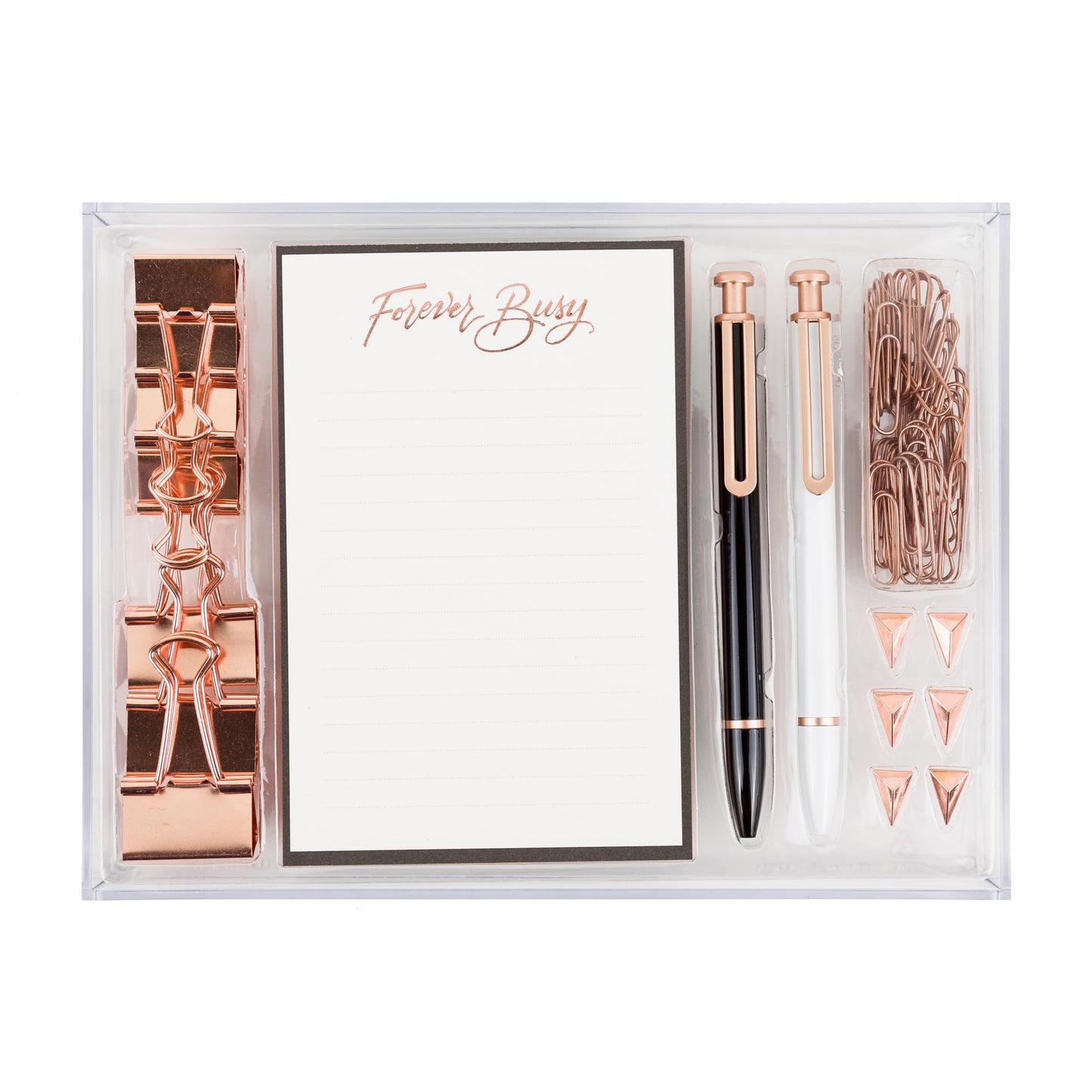 Acrylic Desktop Stationery Set with 57 Pieces