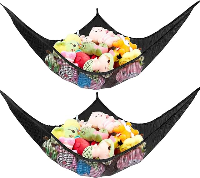 Large Stuffed Animal Wall Net and Hammock Set