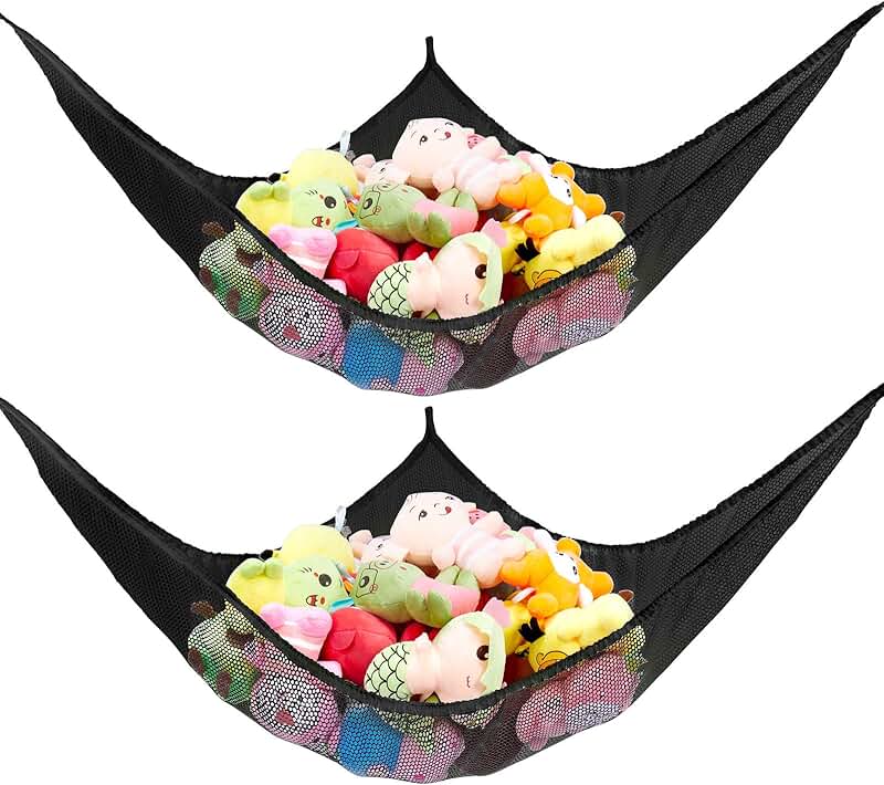 Large Stuffed Animal Wall Net and Hammock Set