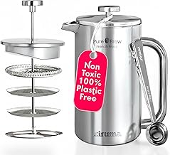 Non-Toxic 34 Oz French Press with Double Wall and 4-Layer Filter