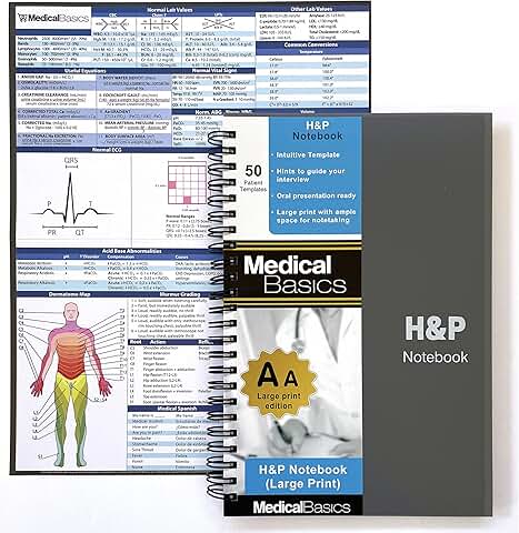 Large Print Medical History and Physical Notebook with 50 Templates