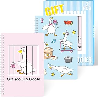 Cute Spiral Notebooks, 2 Pack, 50 Sheets Each