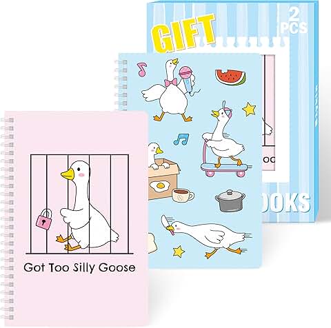 Cute Spiral Notebooks, 2 Pack, 50 Sheets Each