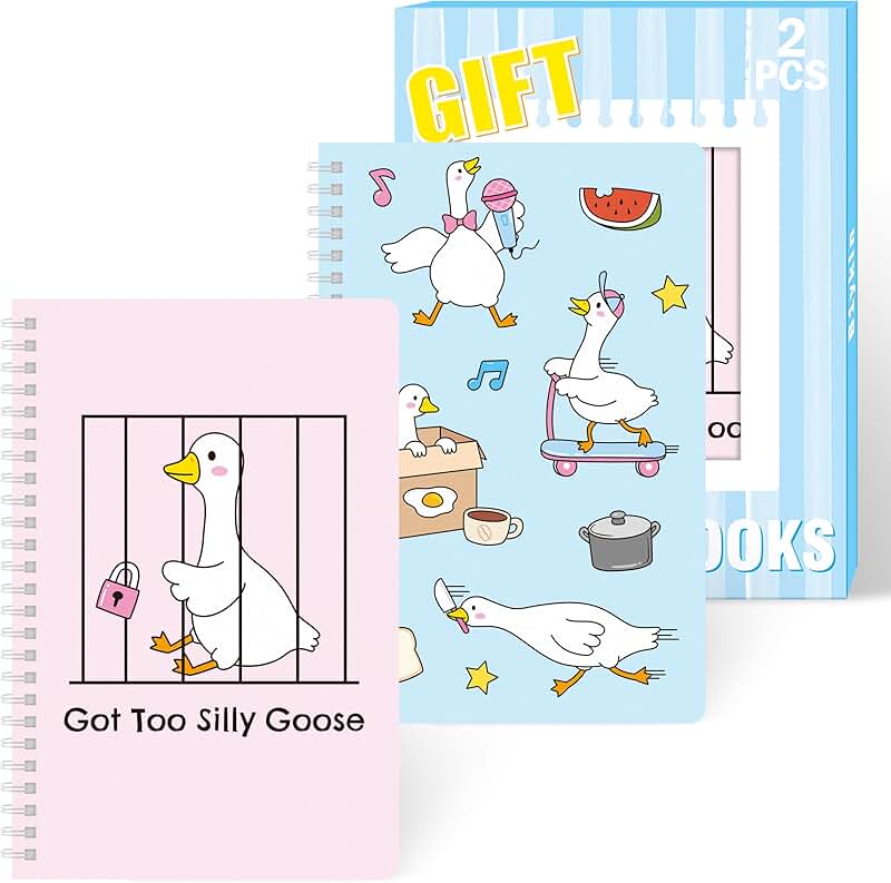 Cute Spiral Notebooks, 2 Pack, 50 Sheets Each