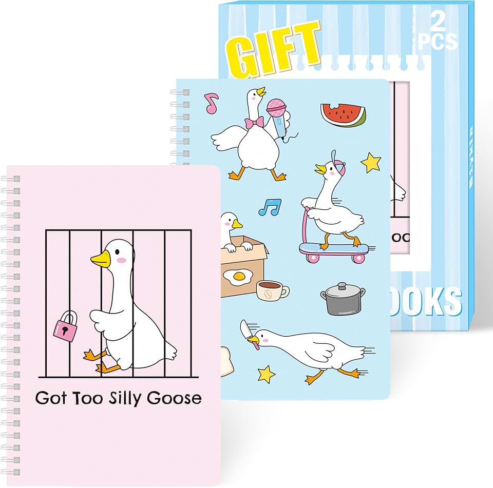 Cute Spiral Notebooks, 2 Pack, 50 Sheets Each