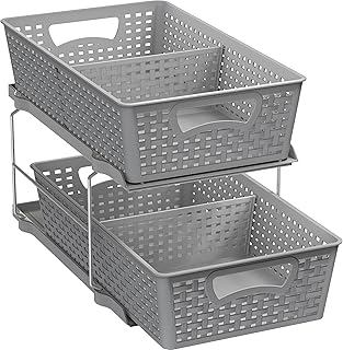 Two-Tier Bathroom Organizer with Pull-Out Drawer