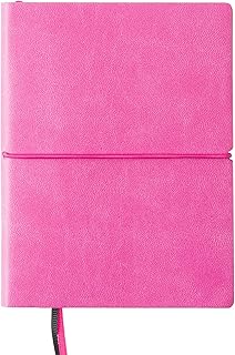 Pink and black pocket journal with elastic closure