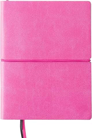 Pink and black pocket journal with elastic closure
