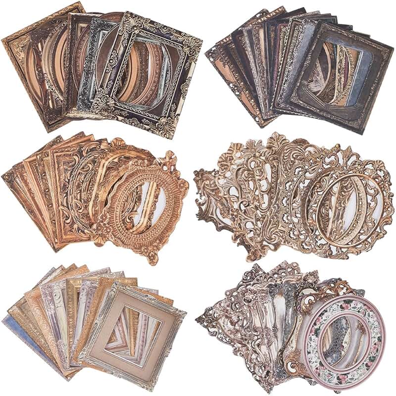 180 Pieces Vintage Scrapbook Frame Stickers for Crafts