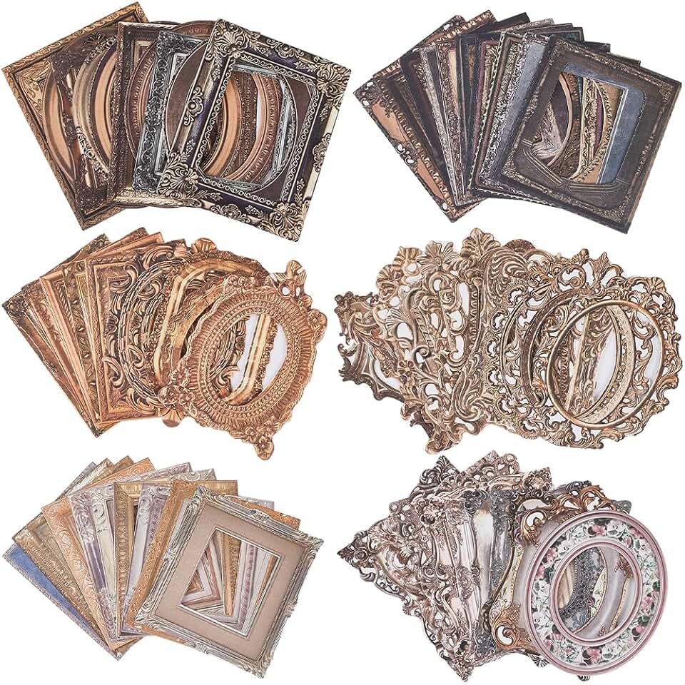 180 Pieces Vintage Scrapbook Frame Stickers for Crafts