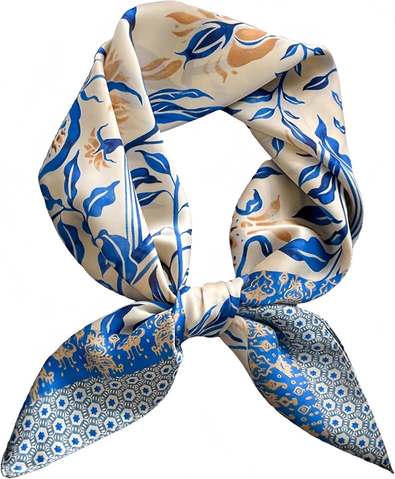 Elegant 27.5-inch Satin Square Scarf for Women