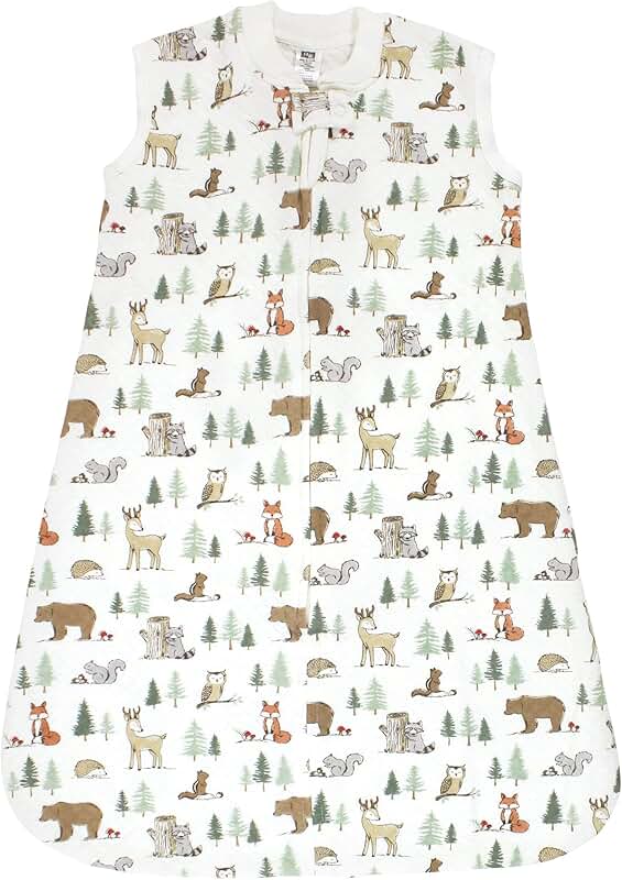 Baby Quilted Sleeveless Sleeping Bag with Forest Animals
