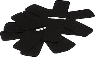 Three black felt cookware protectors