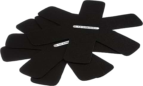 Three black felt cookware protectors