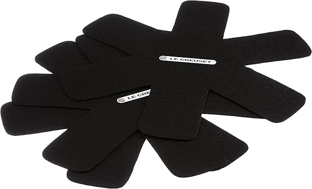 Three black felt cookware protectors