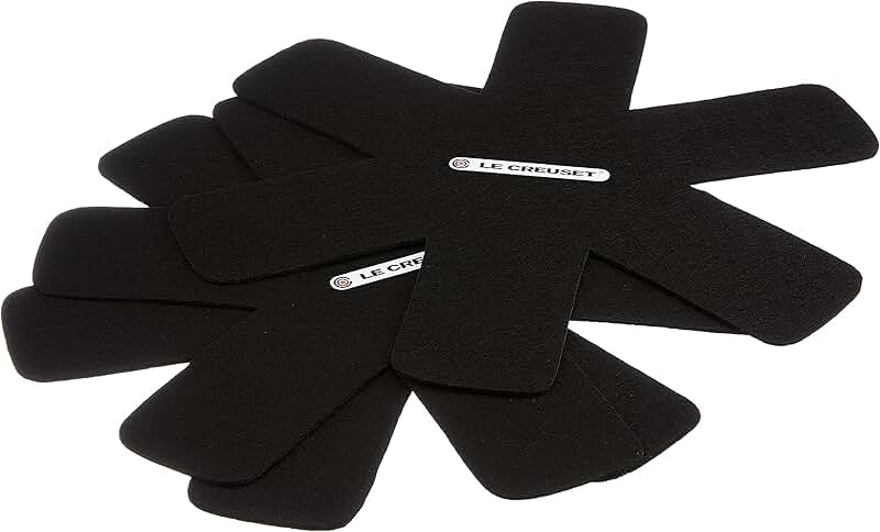 Three black felt cookware protectors