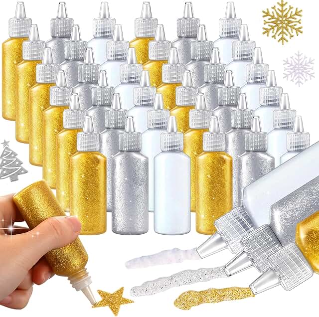 36 Glitter Glue Pens for Art and Craft Projects