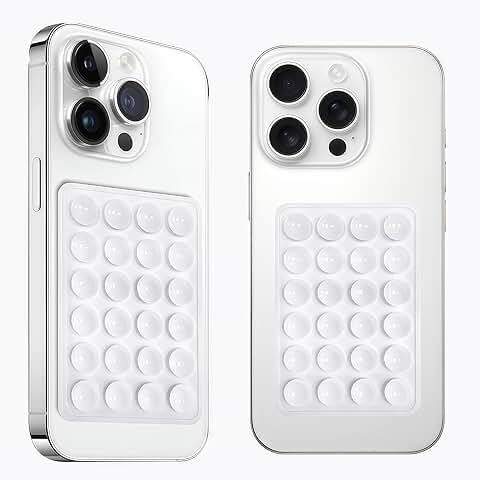 Two-Pack Silicone Suction Phone Mounts for Selfies and Videos