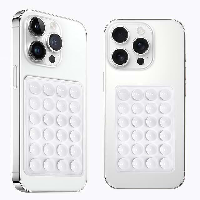 Two-Pack Silicone Suction Phone Mounts for Selfies and Videos