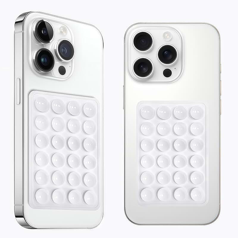 Two-Pack Silicone Suction Phone Mounts for Selfies and Videos