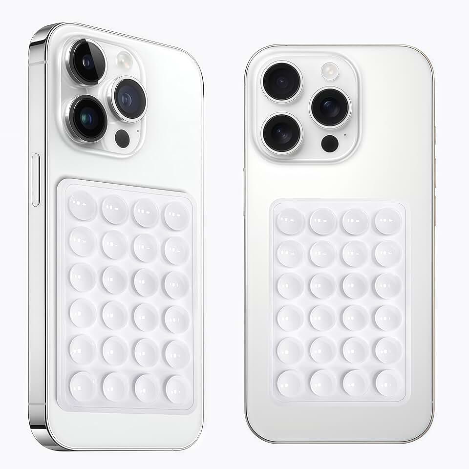 Two-Pack Silicone Suction Phone Mounts for Selfies and Videos
