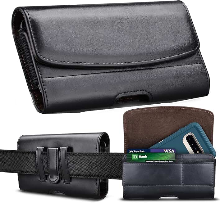 Leather Phone Holster for Samsung Galaxy and iPhone models
