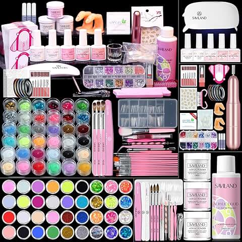 Acrylic Nail Kit with Drill, Brushes, Tips, and Tools