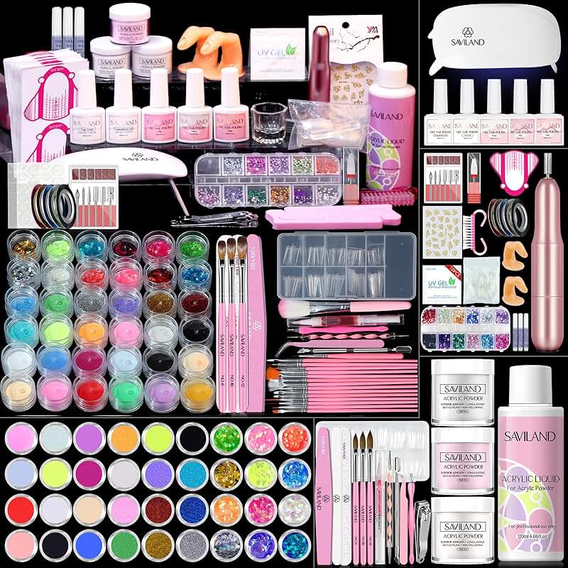 Acrylic Nail Kit with Drill, Brushes, Tips, and Tools