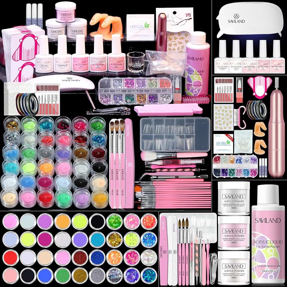 Acrylic Nail Kit with Drill, Brushes, Tips, and Tools