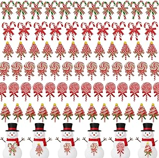Set of 60 Mini Christmas Lollipop Candy Resin Charms