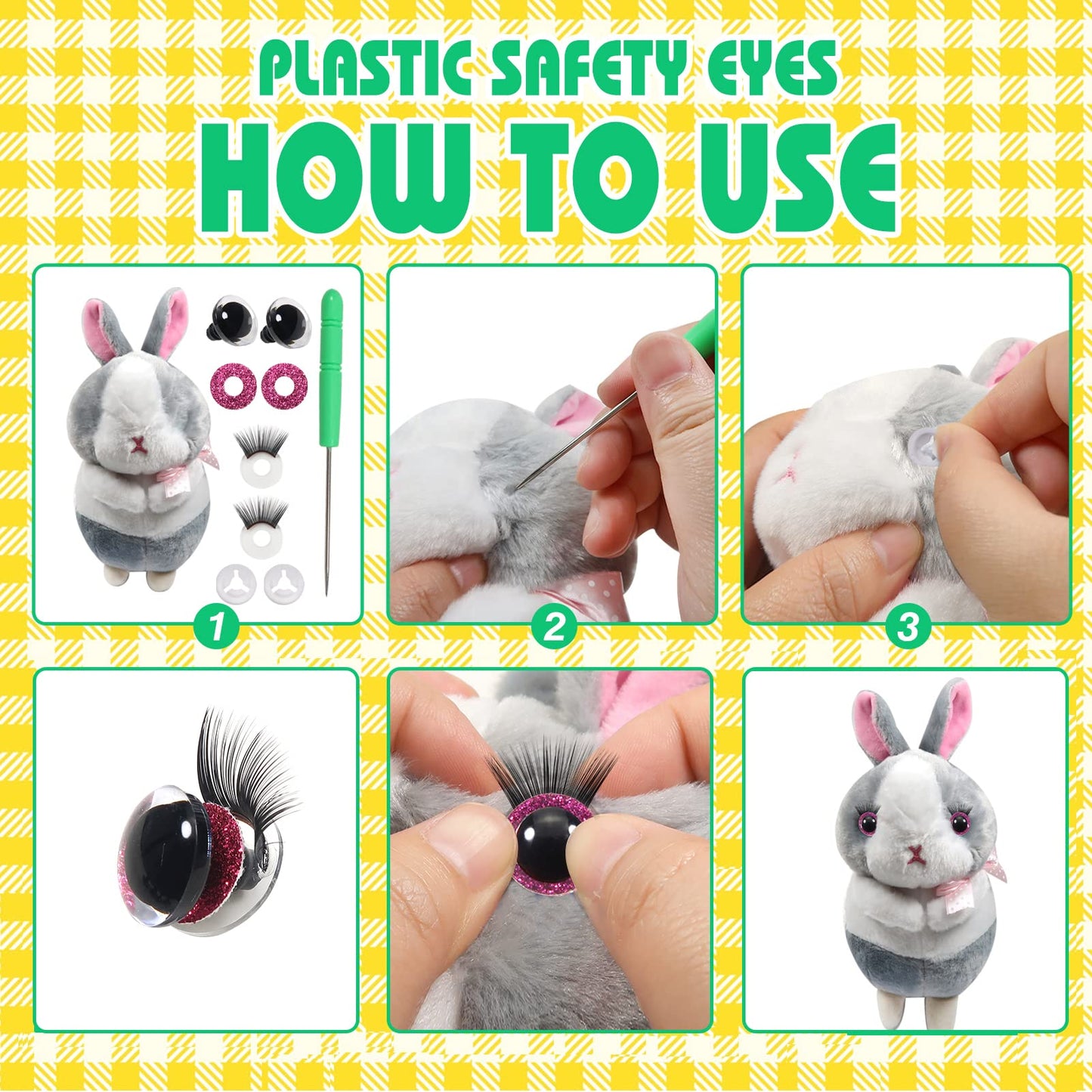 28pcs Washable Black Safety Eyes for Amigurumis and Dolls