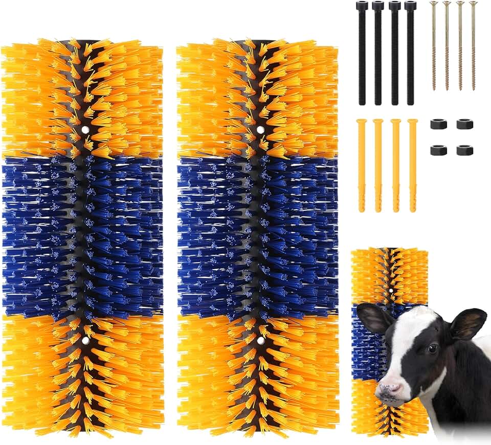 2-Pack Livestock Grooming Brushes for Horses and Cattle