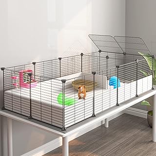 Indoor Guinea Pig Cage with Waterproof Bottom and Playpen