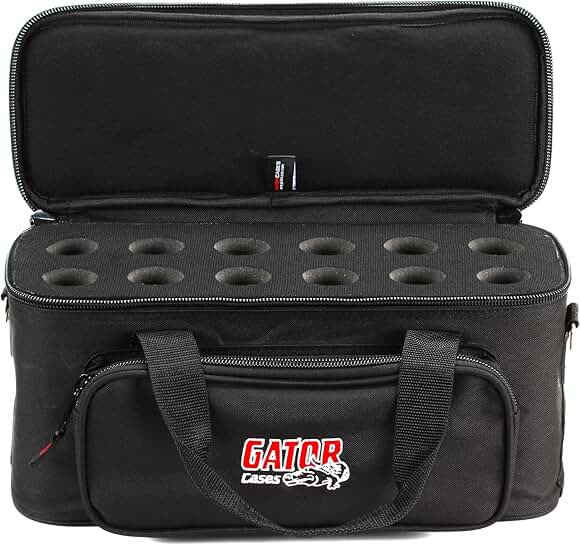 Carrying Bag with Foam Drops for 12 Microphones