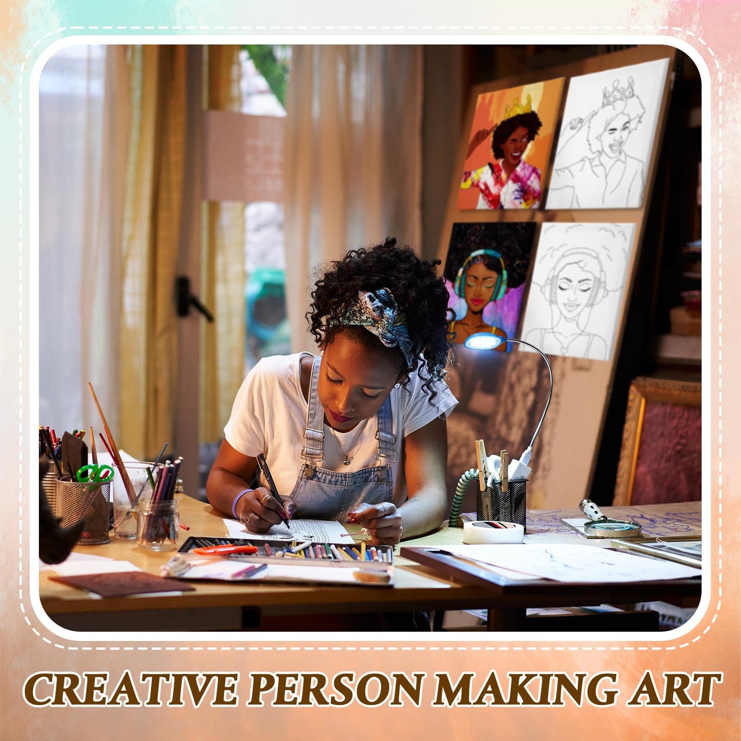 10 Pcs Afro Queen Canvas Painting Pre Drawn 8x10 Inches