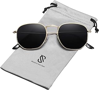 Small Square Polarized Sunglasses with Mirrored Lenses
