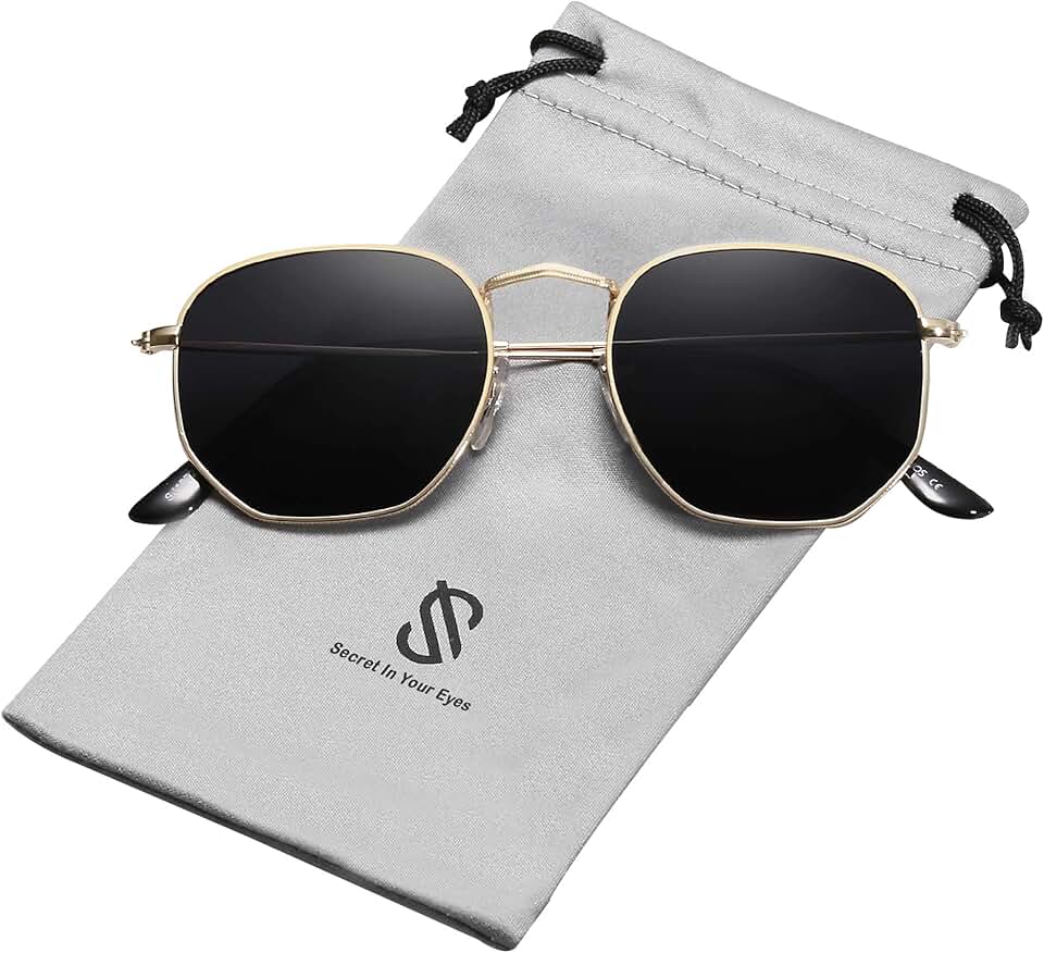 Small Square Polarized Sunglasses with Mirrored Lenses