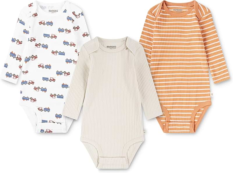 Three-Pack of Long Sleeve Baby Bodysuits