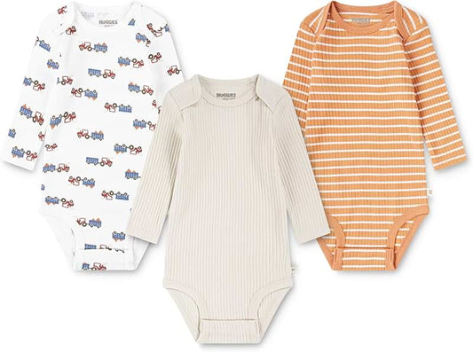 Three-Pack of Long Sleeve Baby Bodysuits