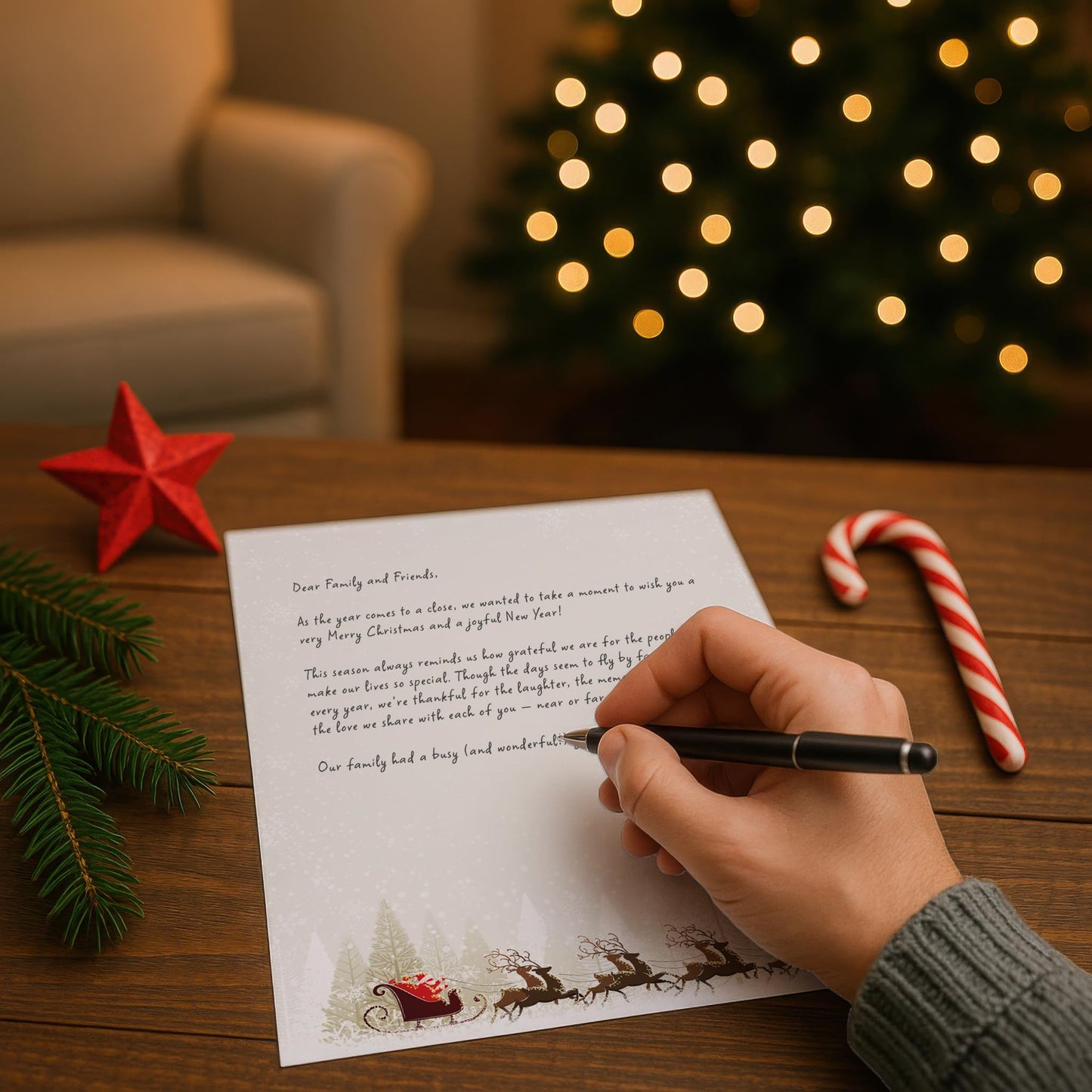 Reindeer Holiday Writing Paper, 80 Sheets, 8.5 x 11