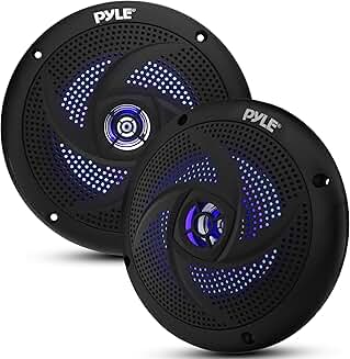 Waterproof 6.5-Inch Marine Speakers with LED Lights