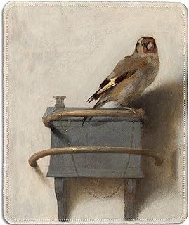 Art Mousepad with Bird Painting, 9.5x7.9 inches