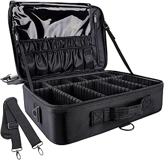 Large Capacity Travel Makeup Case with Adjustable Dividers