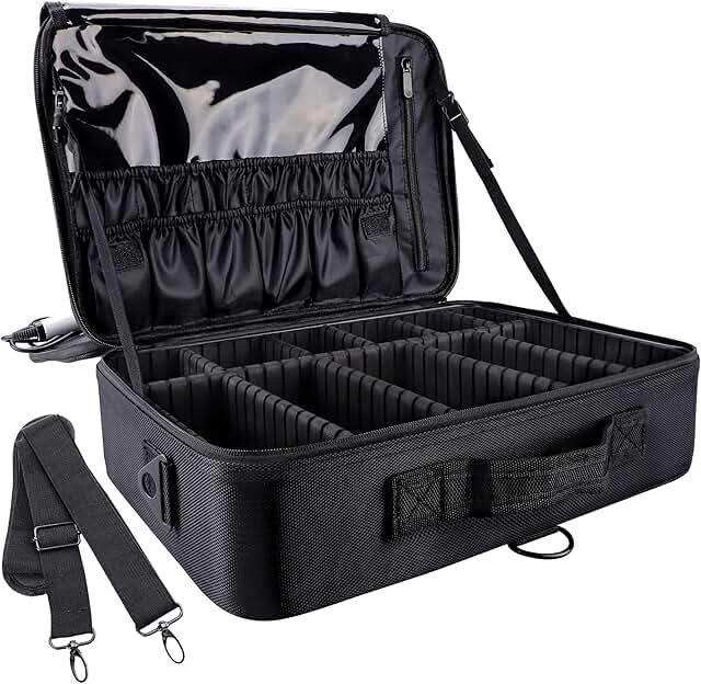 Large Capacity Travel Makeup Case with Adjustable Dividers