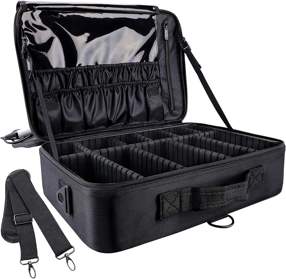 Large Capacity Travel Makeup Case with Adjustable Dividers