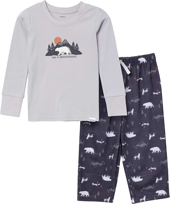 Toddler Boys' 2-Piece Pajama Set with Bear Design