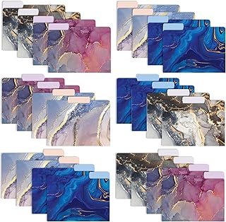 Assorted Marble Letter File Folders, 24 Pack