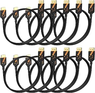4K DisplayPort to HDMI Cable 3FT, 10-Pack