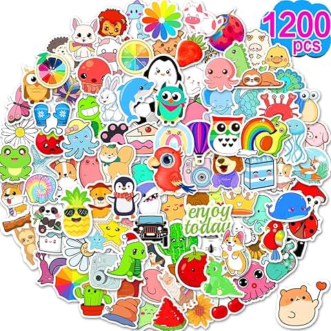 1200 Cute Waterproof Stickers for Kids and Teens
