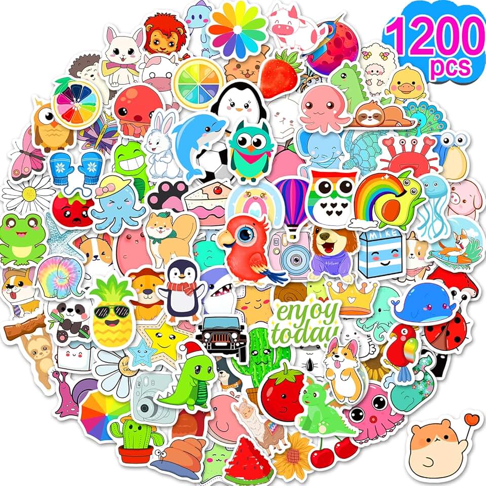 1200 Cute Waterproof Stickers for Kids and Teens